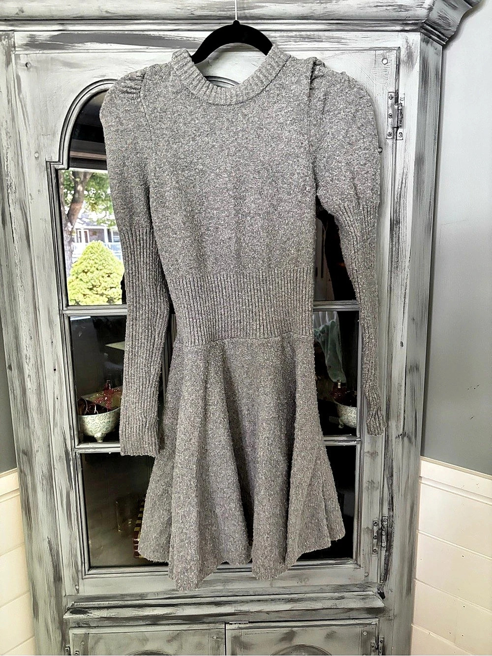 Gray Knit Midi Dress Like New